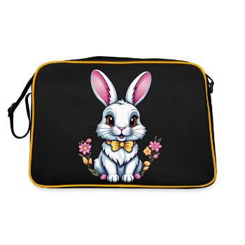 Lapin avec des fleurs - Sac Retro - noir/or - Dos