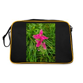 Wilder Muskateller, auch Einjähriger Muskateller, Salvia viridis L. - Retro Tasche - Schwarz/Gold - Hinten