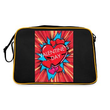 Valentines Day - Retro Tasche - Schwarz/Gold - Hinten