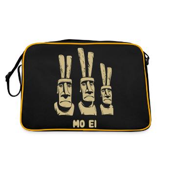 Osterinsel Moai - Osterhasen - Ostern - Geschenk - Retro Tasche - Schwarz/Gold - Hinten
