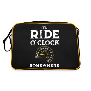 Motorcycling It's Ride O'clock Somewhere - Retro Bag - black/gold - Back
