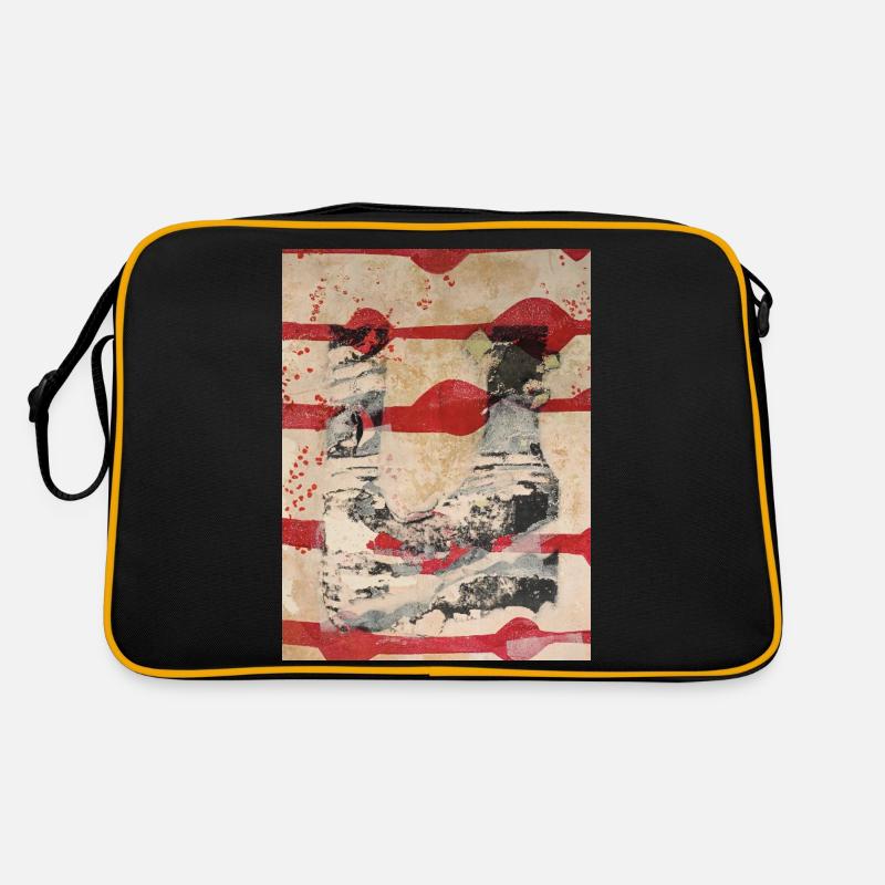 Gelli Print Kunstdruck moderne kunst untergehen Retro Tasche
