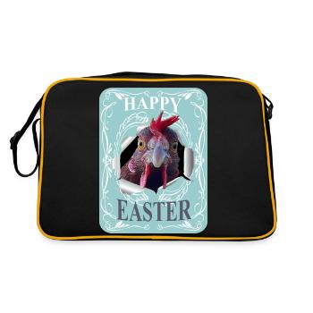 Happy Easter - Retro Tasche - Schwarz/Gold - Hinten
