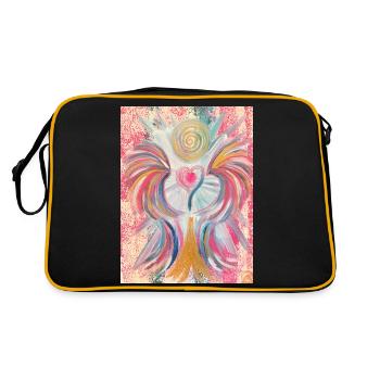 Herzengel Energiebefreiung - Retro Tasche - Schwarz/Gold - Hinten