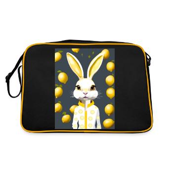 Citrus Bunny, Lemon Pop Glow - Retro Tasche - Schwarz/Gold - Hinten