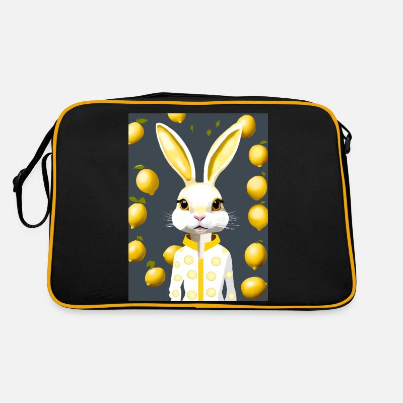 Citrus Bunny, Lemon Pop Glow - Retro Tasche - Schwarz/Gold