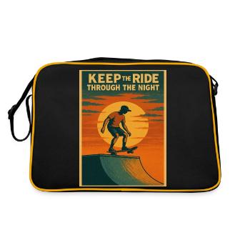 BEHALTE DIE FAHRT (Skate) - Retro Tasche - Schwarz/Gold - Hinten