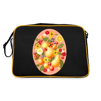 Blooming Fruit Fiesta - Retro Bag - black/gold - Back