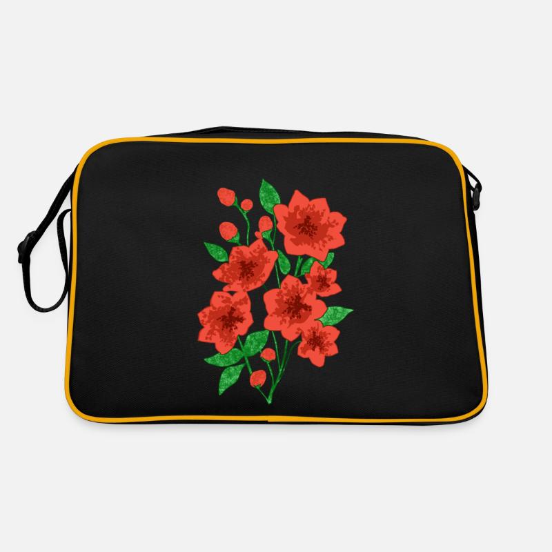 Blühende Anmut : Dunkelrosa Blüten Retro Tasche