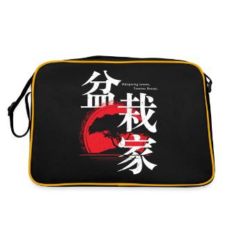 Bonsaï Style Japonais, Illustrations Art du Bonsaï - Sac Retro - noir/or - Dos