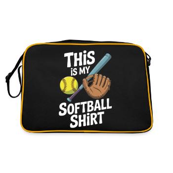 Das ist mein Softballspieler Catcher Pitcher Lustig - Retro Tasche - Schwarz/Gold - Hinten