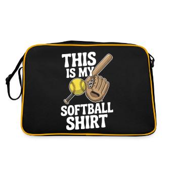 Lustiger Softball-Saison-Catcher-Pitcher, das ist mein - Retro Tasche - Schwarz/Gold - Hinten
