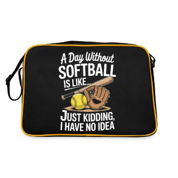 Lustig Softball Spieler Fänger Pitcher Baseball - Retro Tasche - Schwarz/Gold - Hinten