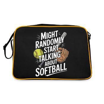 Lustige Softball-Saison Baseball-Pitcher-Catcher - Retro Tasche - Schwarz/Gold - Hinten