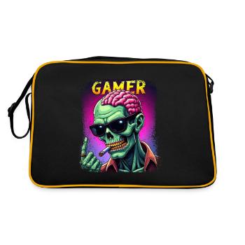 Zombie gamer with sunglasses and style - Retro Bag - black/gold - Back