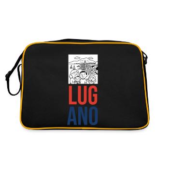 Lugano - Retro Tasche - Schwarz/Gold - Hinten