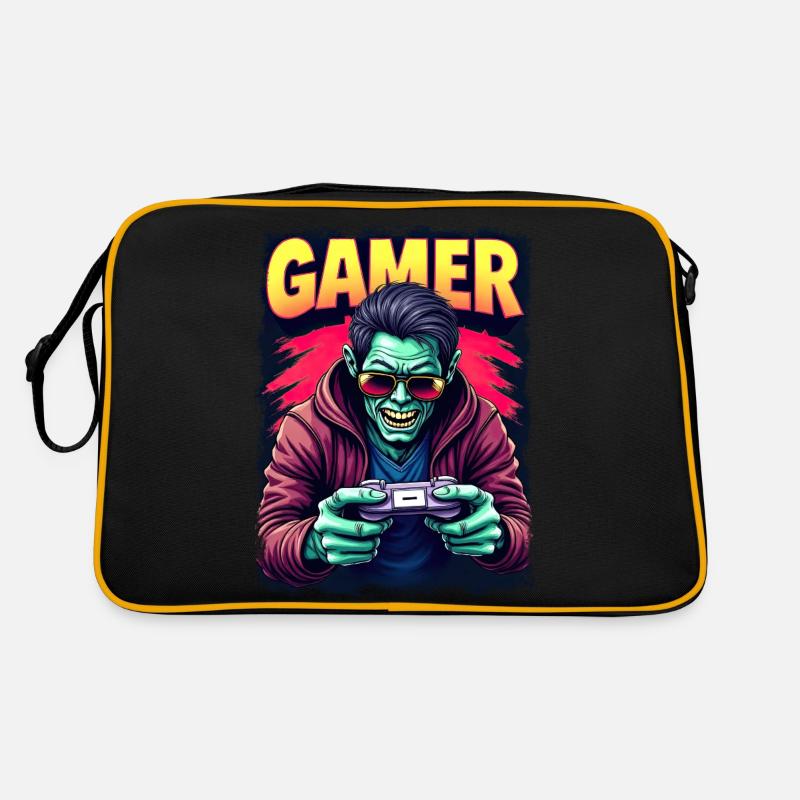 Zombie Gamer – Untoter mit Controller Retro Stil Retro Tasche