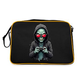 Scary gamer with skull - Retro Bag - black/gold - Back