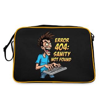 ITler Sanity Not Found Lustig 404 Humor - Retro Tasche - Schwarz/Gold - Hinten