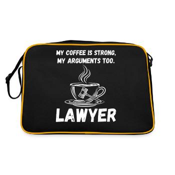 Starker Kaffee, starke Argumente - Anwalt Power! - Retro Tasche - Schwarz/Gold - Hinten
