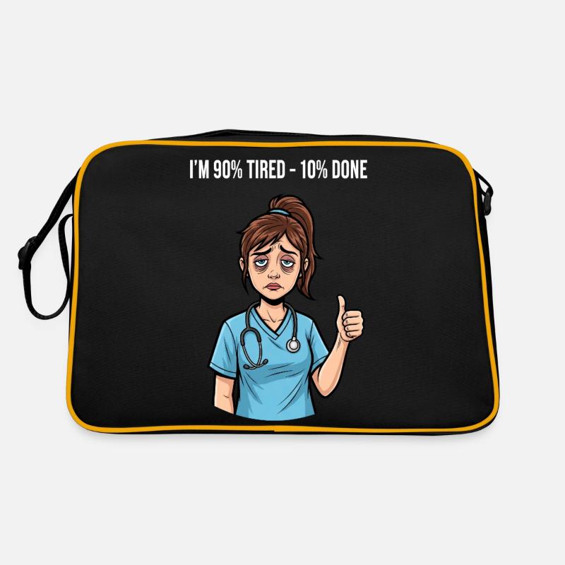 90% Tired, 10% Done - Pflegeheld Nurse Retro Bag