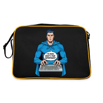 Superhero: I fix bugs! - Retro Bag - black/gold - Back