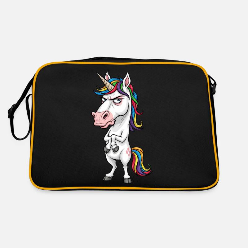 Genervtes Einhorn: Schlechter Tag heute! Retro Tasche