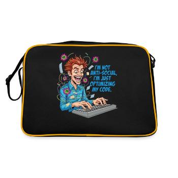 Code Optimizer: Anti-social? Just coding! - Retro Bag - black/gold - Back
