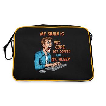0% Sleep: Code & Coffee Power! - Retro Bag - black/gold - Back