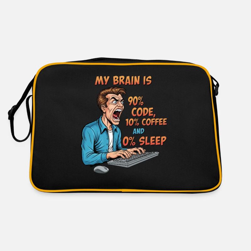 0% Sleep: Code & Coffee Power! Retro Bag