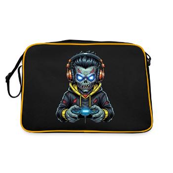 Zombie Gamer: Zocken bis der Kopf explodiert! - Retro Tasche - Schwarz/Gold - Hinten