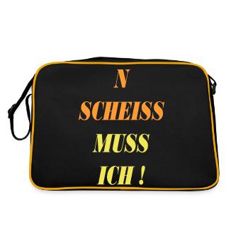 saying n shit I have to - Retro Bag - black/gold - Back