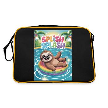 Baignade paresseuse, vacances d’été, éclaboussures - Sac Retro - noir/or - Dos