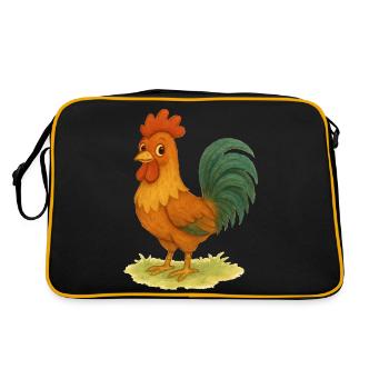 hahn gockel - Retro Tasche - Schwarz/Gold - Hinten