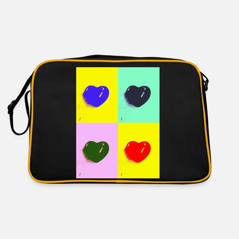 Pop-Art-Herz Retro Tasche
