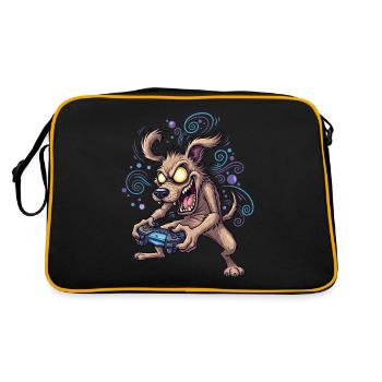 Crazy Gamer Chien Gamer Gaming - Sac Retro - noir/or - Dos