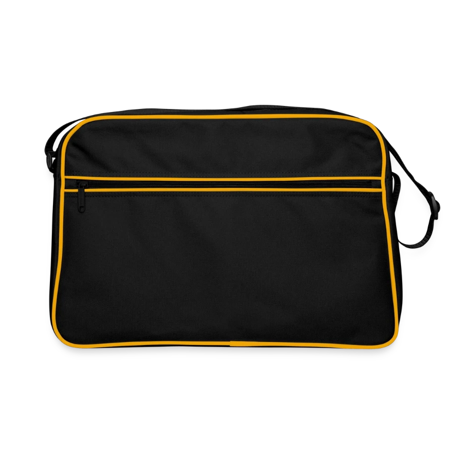 Zermatt badge on a retro bag, black/gold