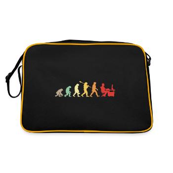 Darwin Evolution für Geeks 💻 - Retro Tasche - Schwarz/Gold - Hinten