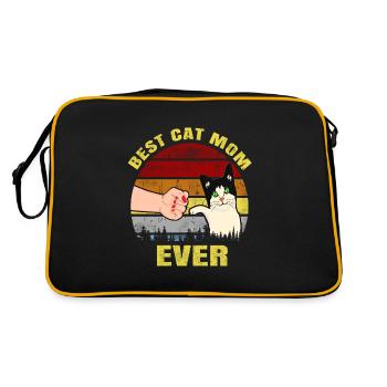 Vintage Best Cat Mom Ever Cadeau T-shirt - Sac Retro - noir/or - Dos
