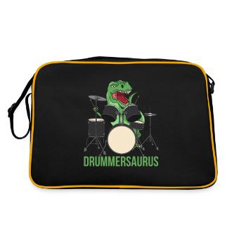 Batterie T-Rex dinosaure Drums Bâtons - Sac Retro - noir/or - Dos
