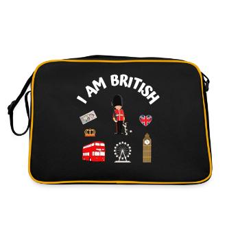 I am british - Retro Bag - black/gold - Back