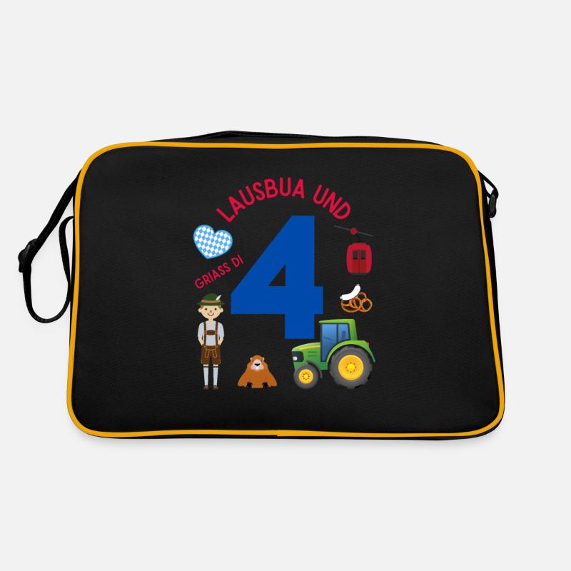 Lausbua und 4 - Retro Tasche - Schwarz/Gold