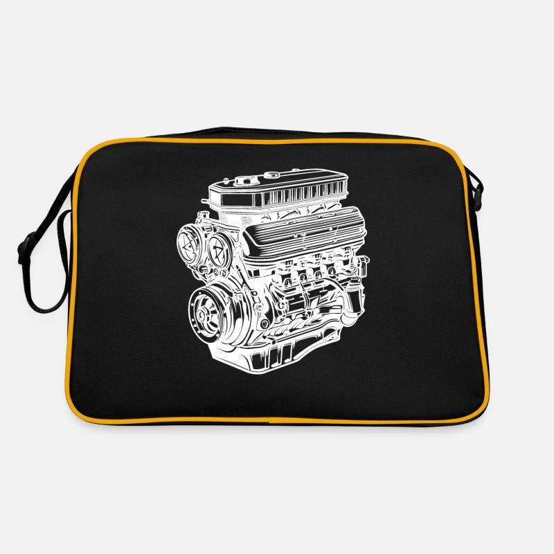 Car Engine Internal Combustion Engine V6 Retro Bag