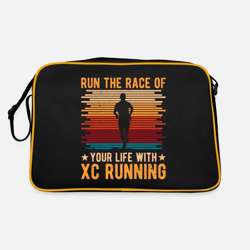 Cadeau de course XC amusant XC Runner Edition - Sac Retro - noir/or