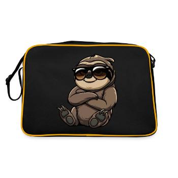Faultier Cool Comic - Retro Tasche - Schwarz/Gold - Hinten