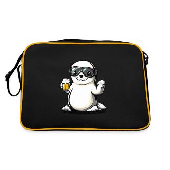 Robbe Tier Apres Ski Bier - Retro Tasche - Schwarz/Gold - Hinten