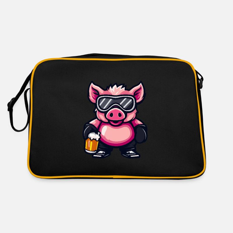 Schwein Apres Ski Bier Wildschwein Retro Tasche