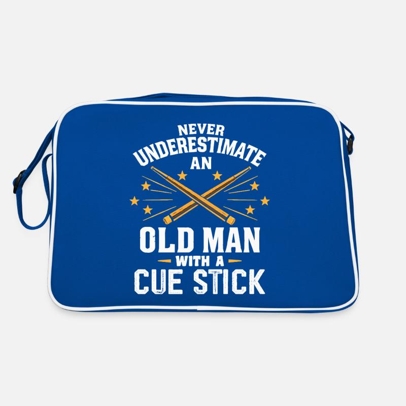 Never Underestimate an Old Man with a Cue Stick Sac Retro