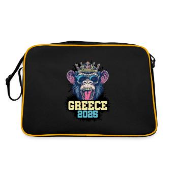 Greece 2025 Affe - Retro Tasche - Schwarz/Gold - Hinten
