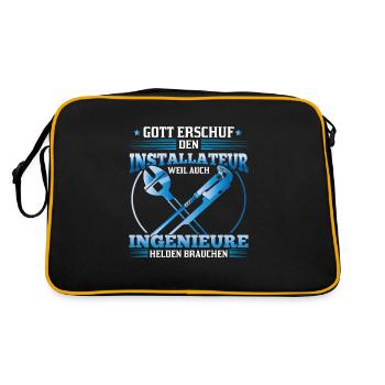 L’installateur Dieu l’a créé parce que les ingénieurs aussi - Sac Retro - noir/or - Dos